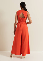 Petite Marta Red Culotte Jumpsuit Red