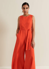 Petite Marta Red Culotte Jumpsuit Red