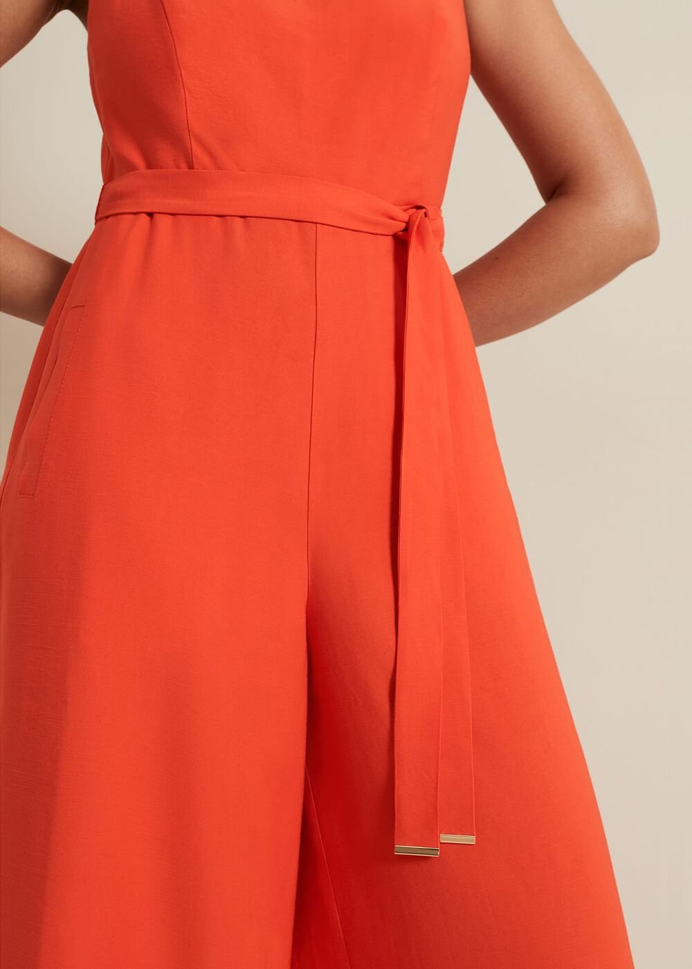 Petite Marta Red Culotte Jumpsuit Red