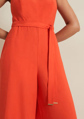 Petite Marta Red Culotte Jumpsuit Red