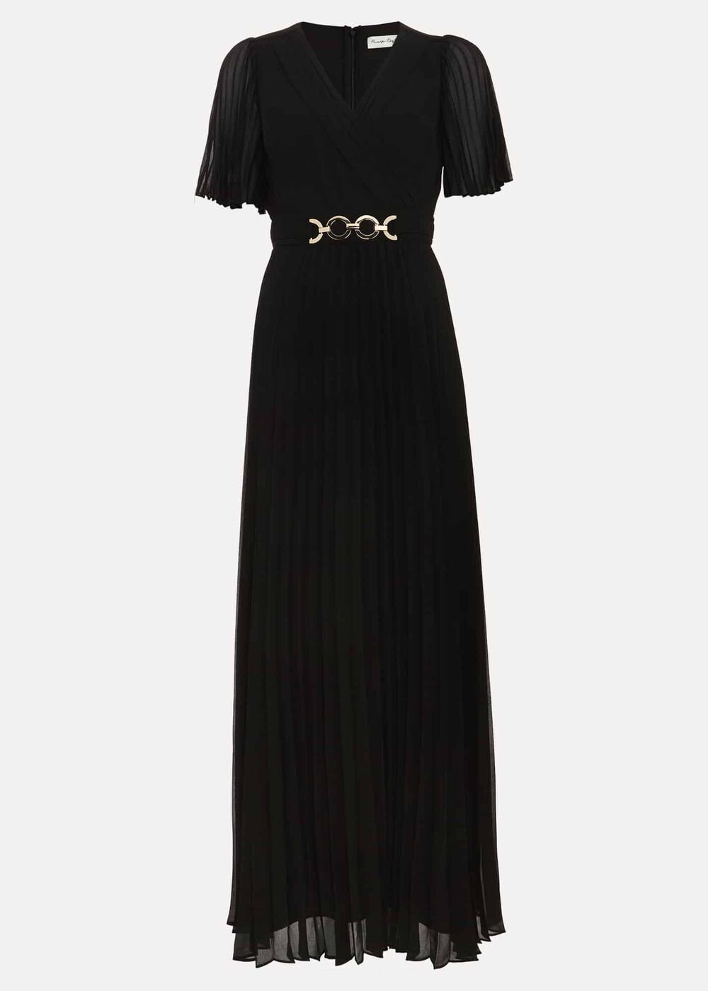 Yasmina Pleated Maxi Dress Black