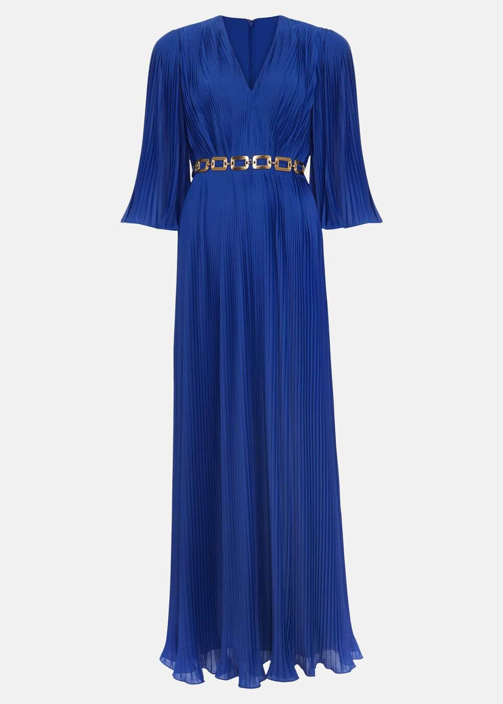 Venetia Pleat Beaded Maxi Dress Blue