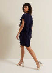 Claudette Frill Dress Navy