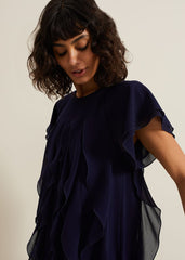 Claudette Frill Dress Navy