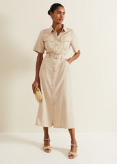Willow Utility Midi Dress Stone