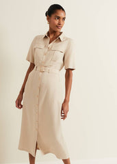 Willow Utility Midi Dress Stone