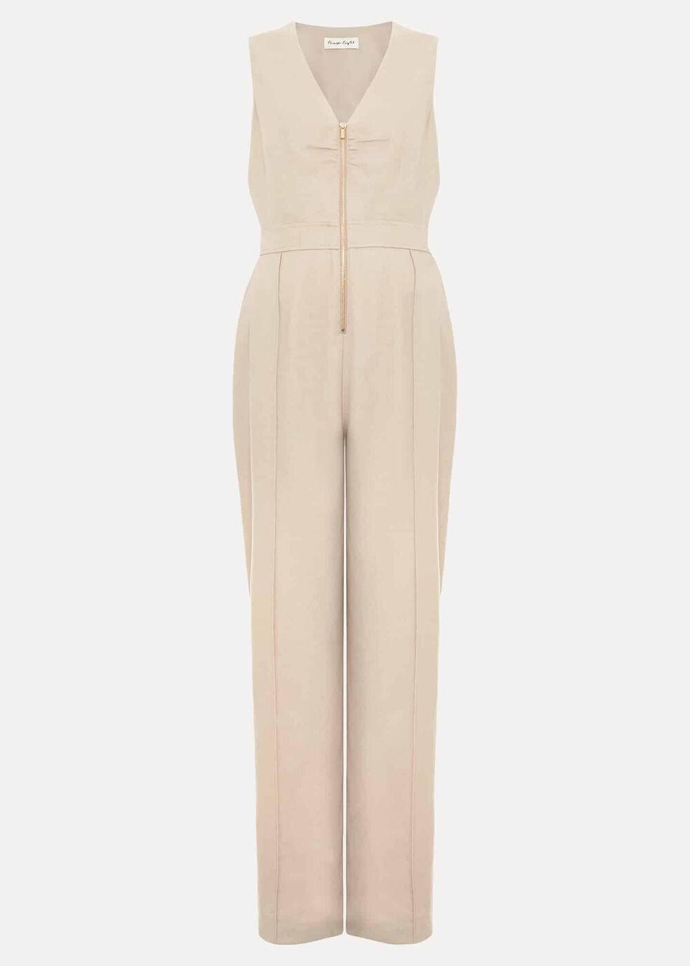 Fraya Zip Front Jumpsuit Stone