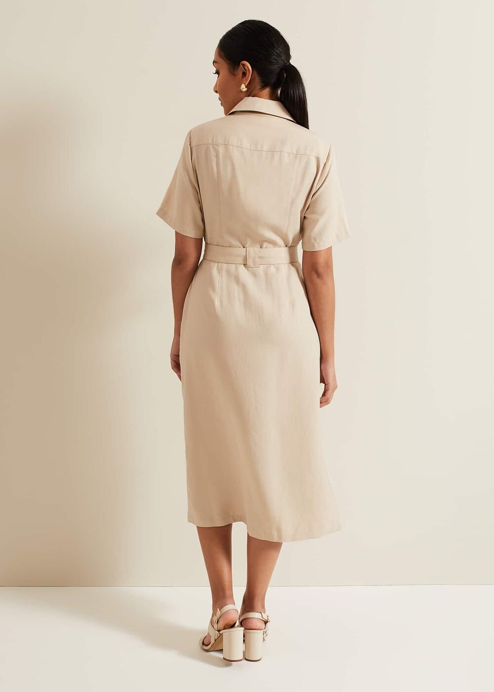 Petite Willow Utility Midi Dress Stone