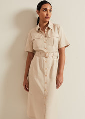 Petite Willow Utility Midi Dress Stone