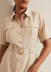 Petite Willow Utility Midi Dress Stone