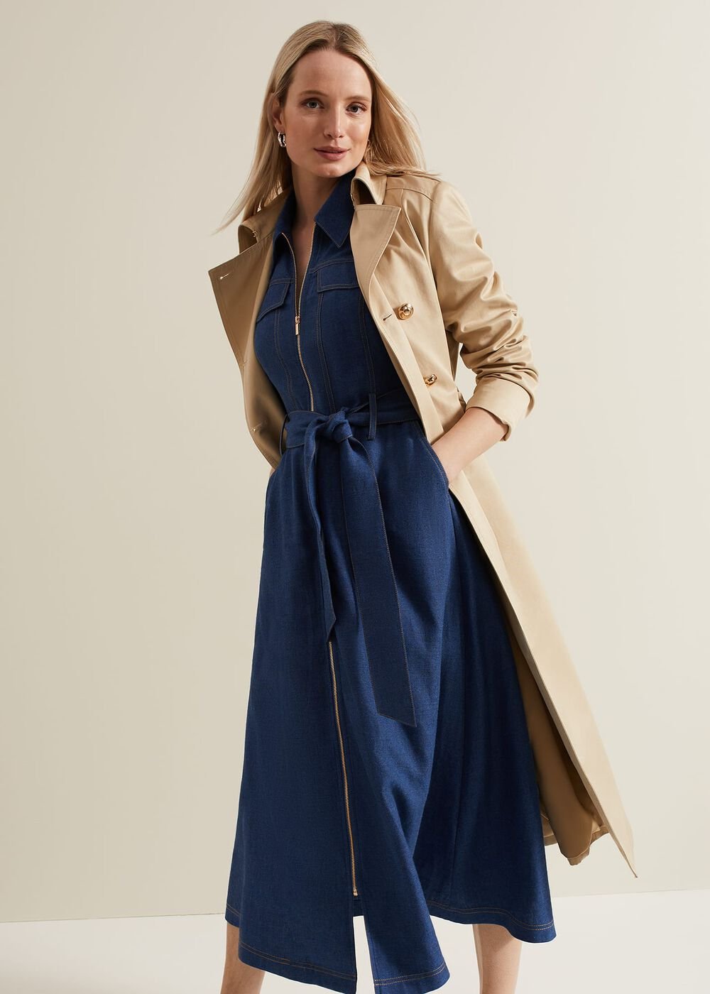 Luiza Denim Midi Dress Denim