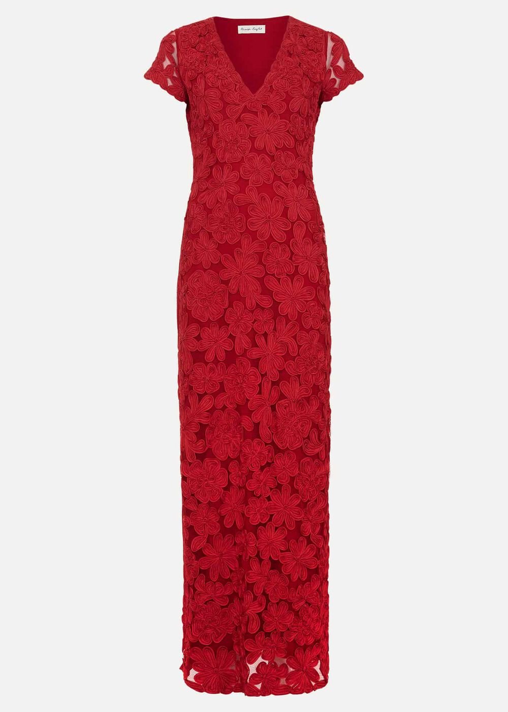 Janice Red Tapework Maxi Dress Red