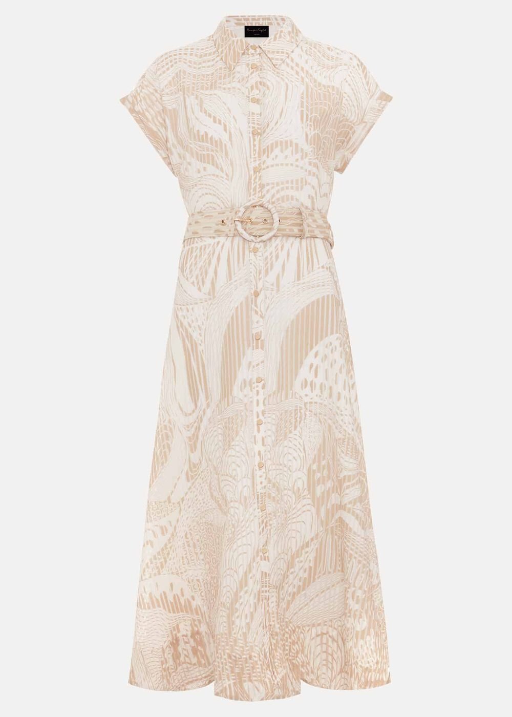 Petite Mandi Abstract Shirt Dress Neutral