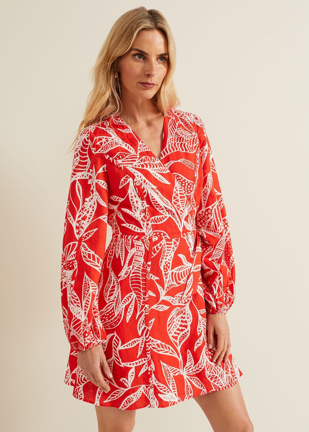 Charlotte Red Wrap Mini Dress Red