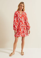 Charlotte Red Wrap Mini Dress Red