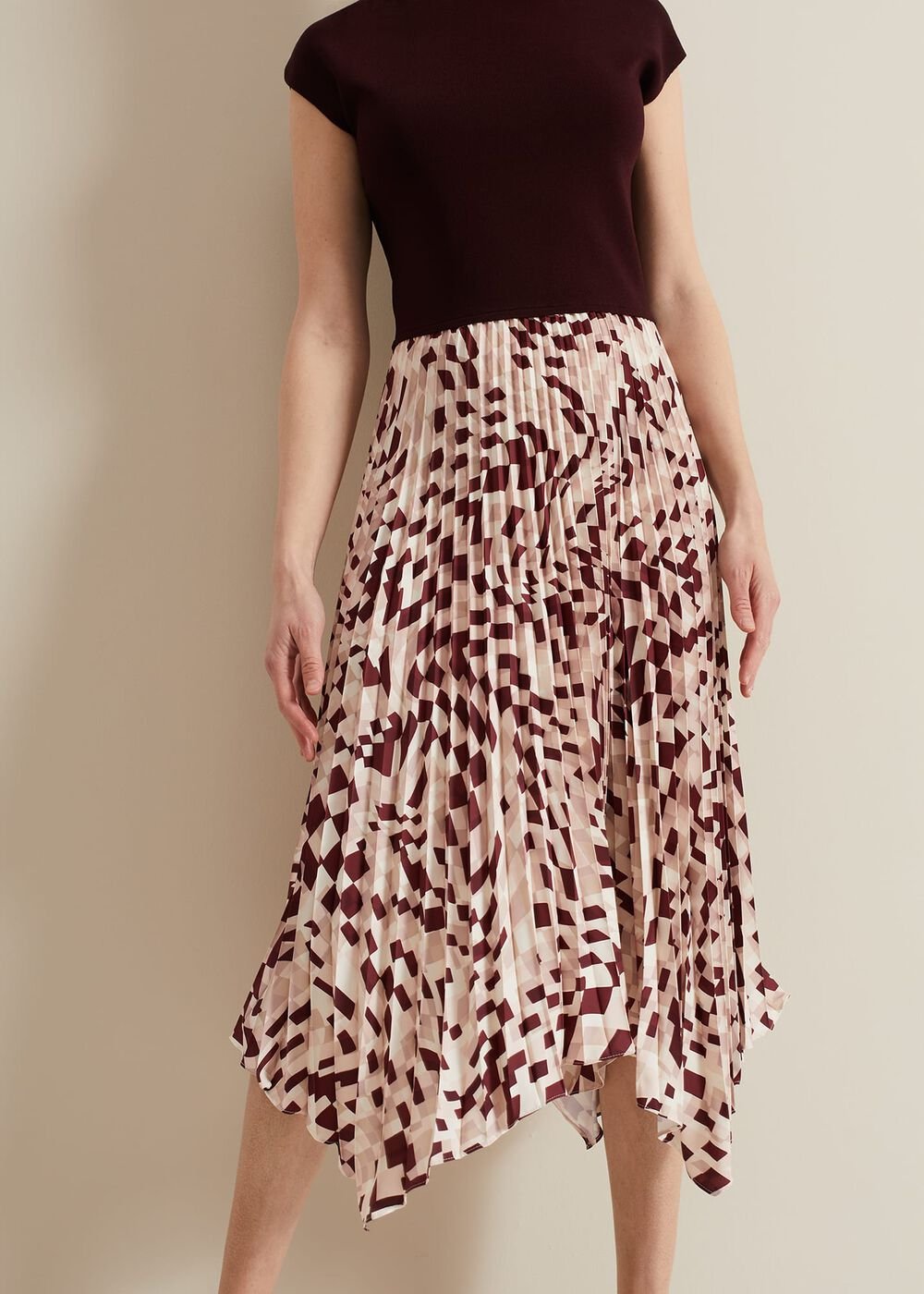 Maya Woven Hem Geo Dress Multi-Coloured