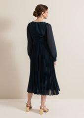 Petite Kindra Teal Midi Dress Teal