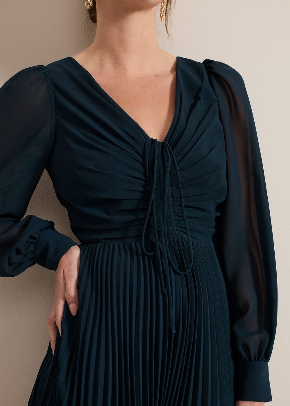 Petite Kindra Teal Midi Dress Teal