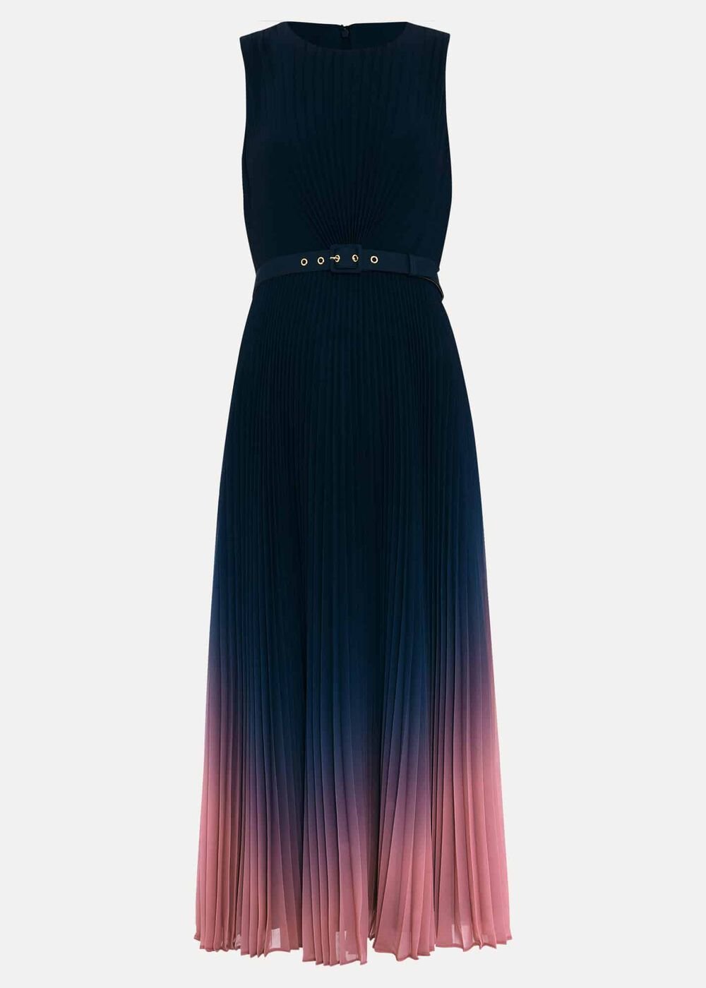 Petite Simara Ombre Pleat Midi Dress Multi-Coloured