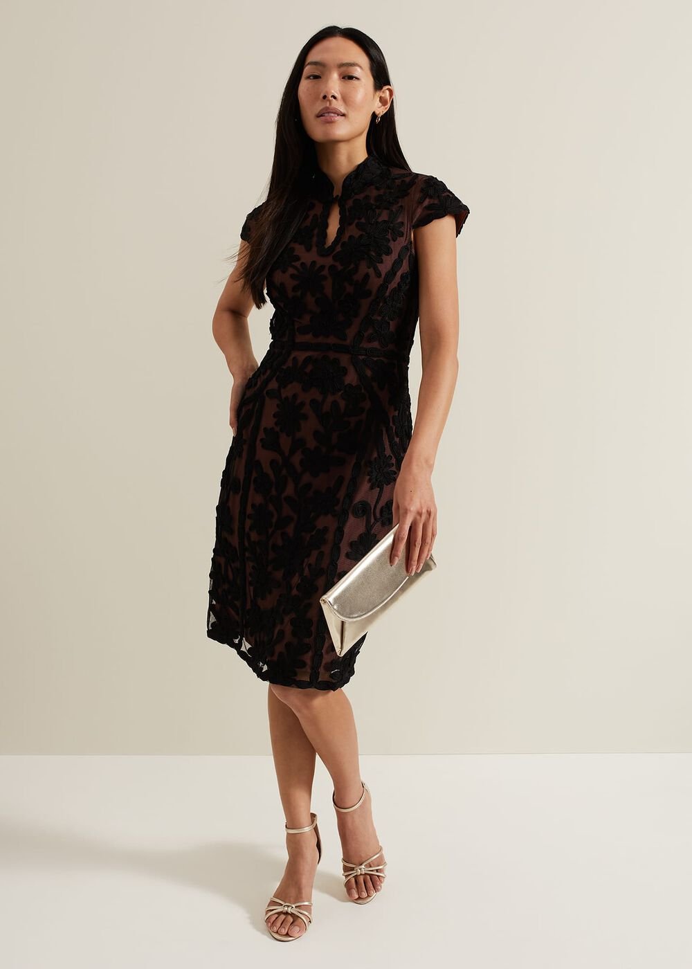 Edith Tapework Midi Dress Multi-Coloured