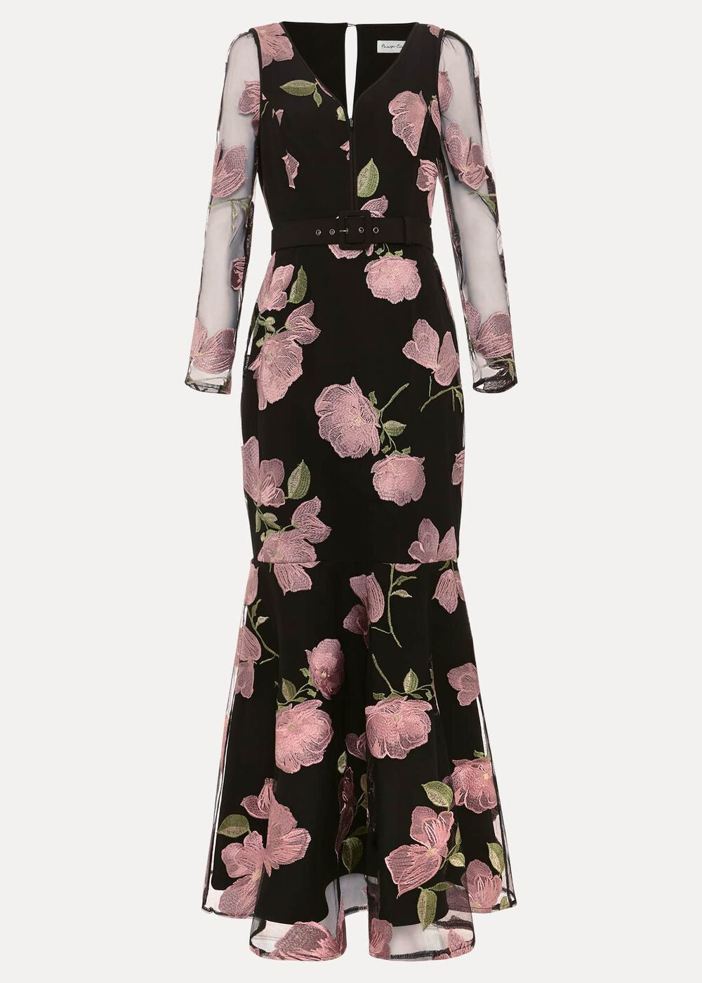 Genny Floral Print Embroidered Maxi Dres Multi-Coloured