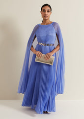 Petite Marren Blue Chiffon Maxi Dress Blue
