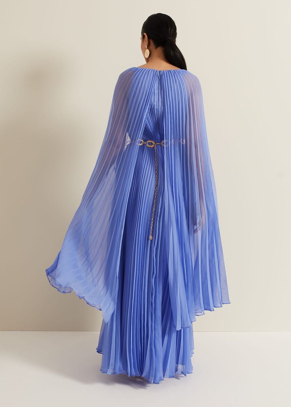 Petite Marren Blue Chiffon Maxi Dress Blue