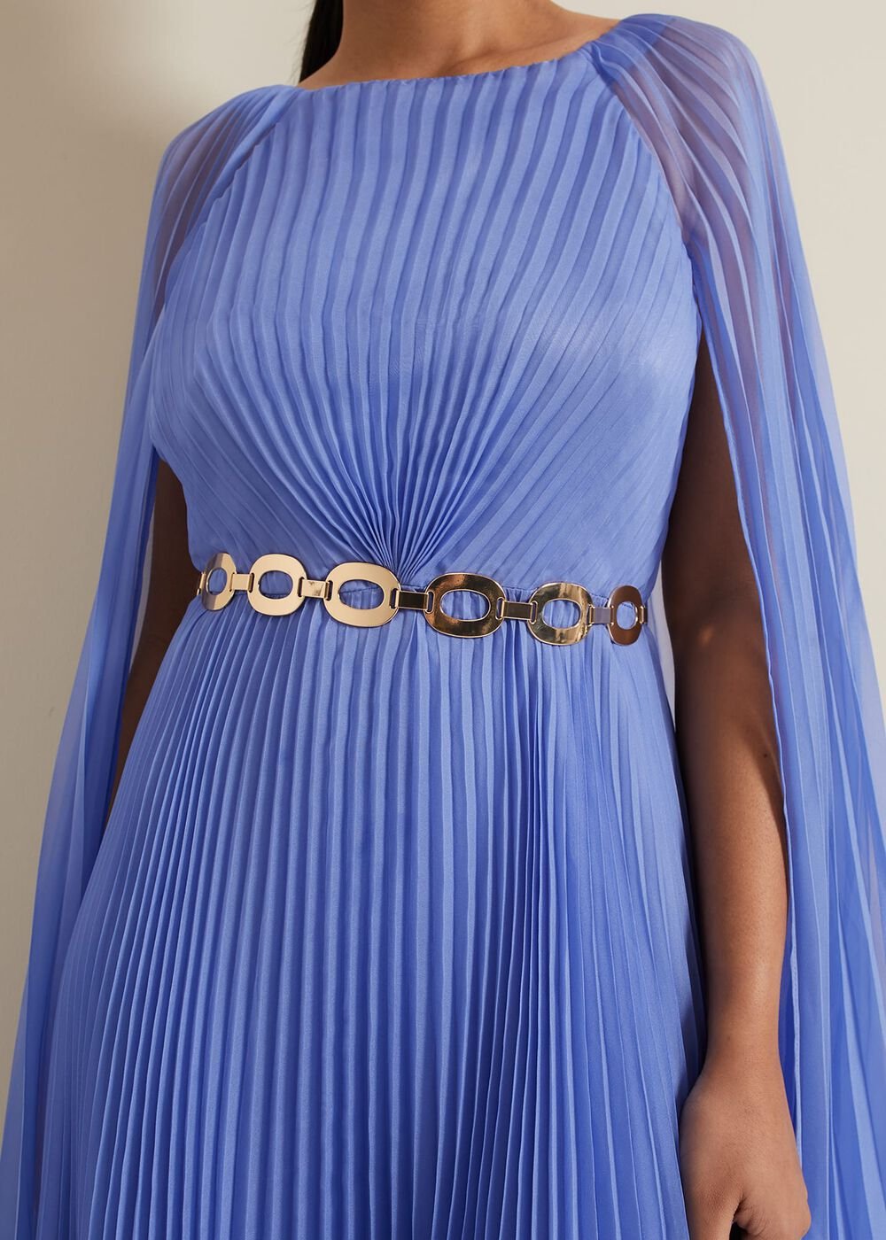 Petite Marren Blue Chiffon Maxi Dress Blue