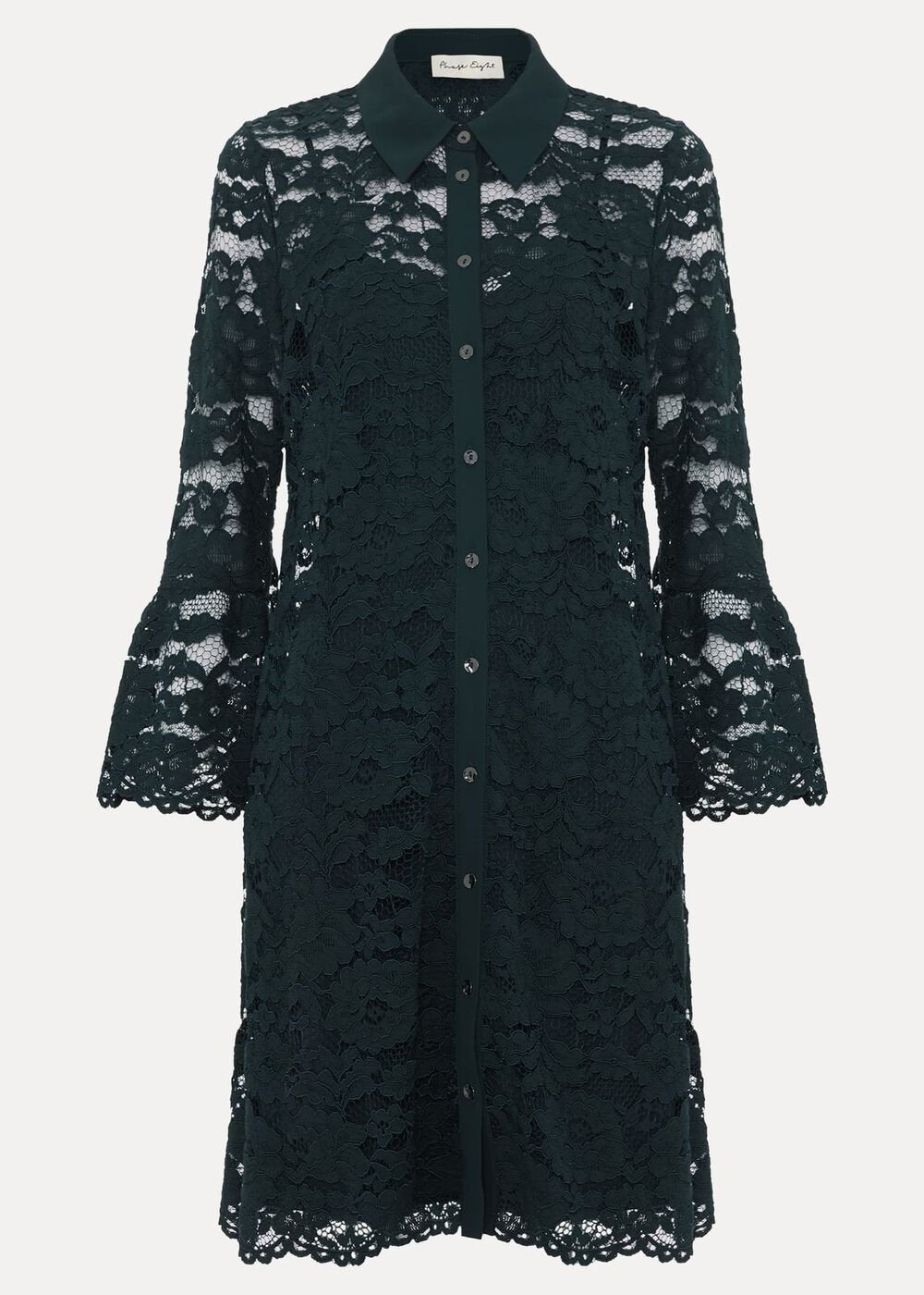 Rojina Teal Lace Shirt Dress Teal