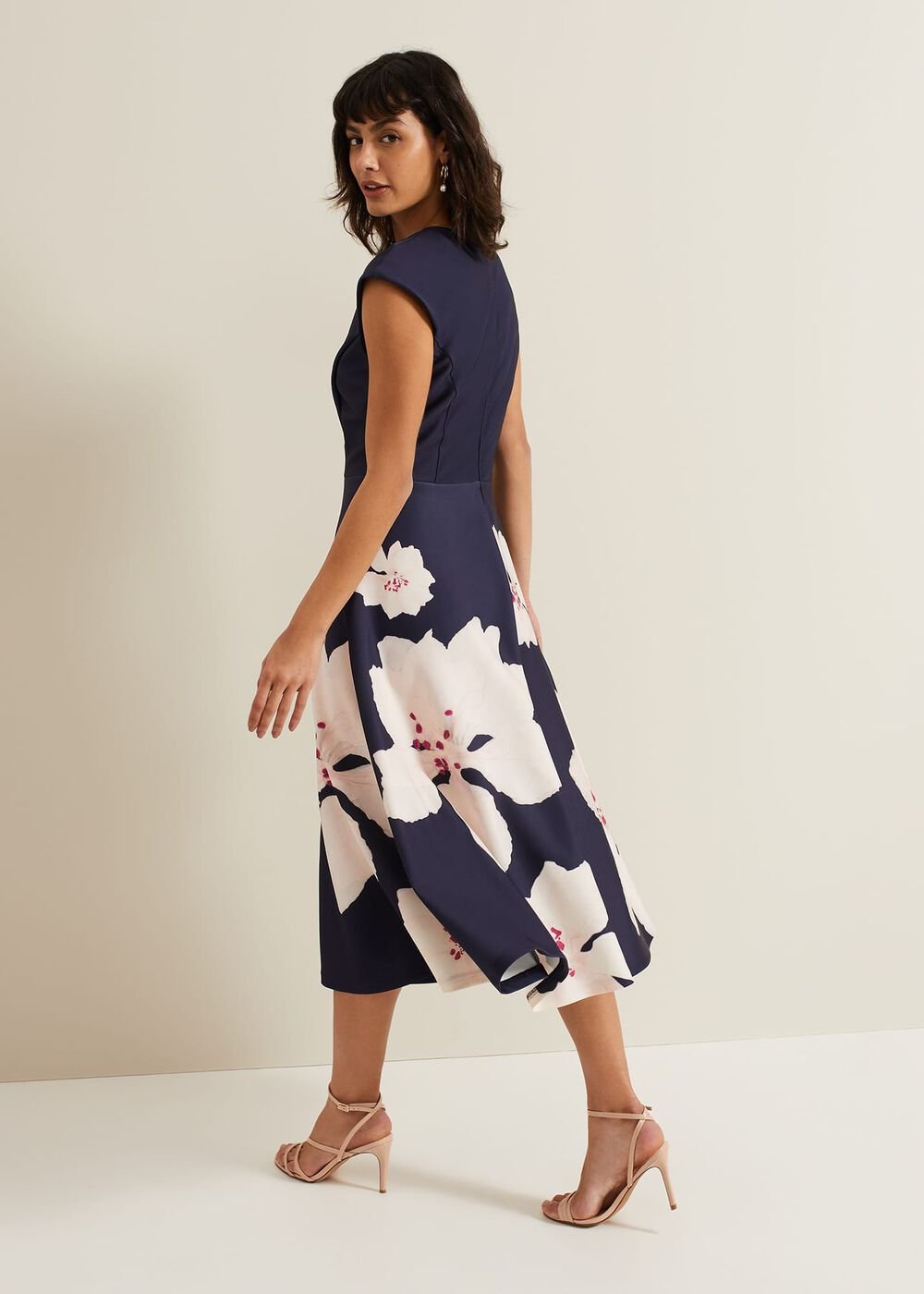 Rakhi Scuba Fit And Flare Midi Dress Multi-Coloured