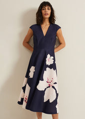 Rakhi Scuba Fit And Flare Midi Dress Multi-Coloured