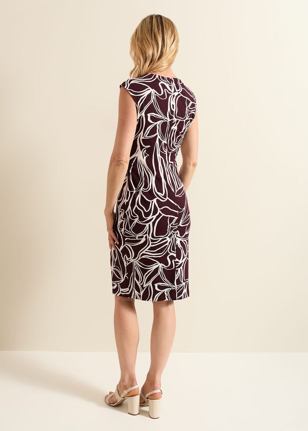 Sabrina Jersey Abstract Tie Midi Dress Multi-Coloured