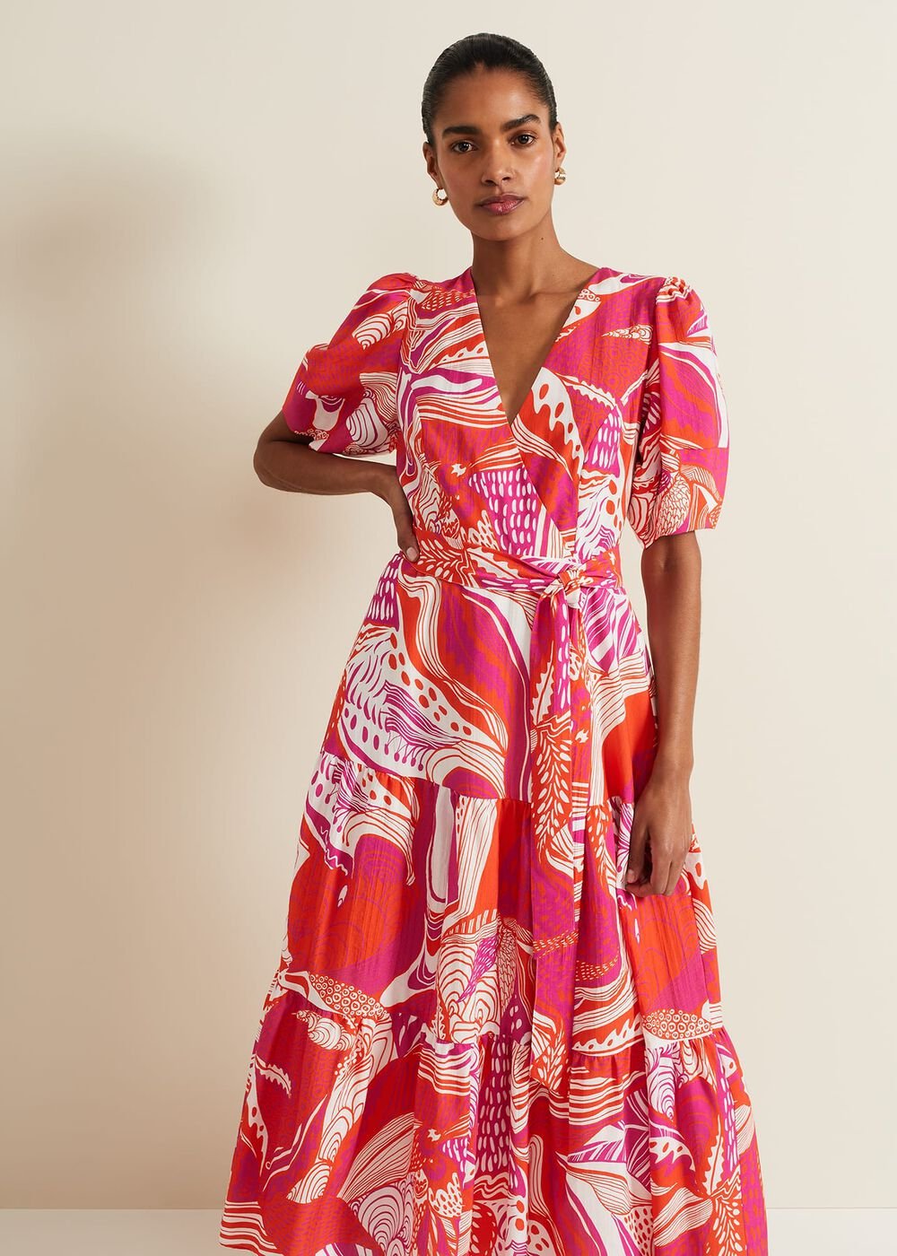 Tilda Red Midi Dress Red