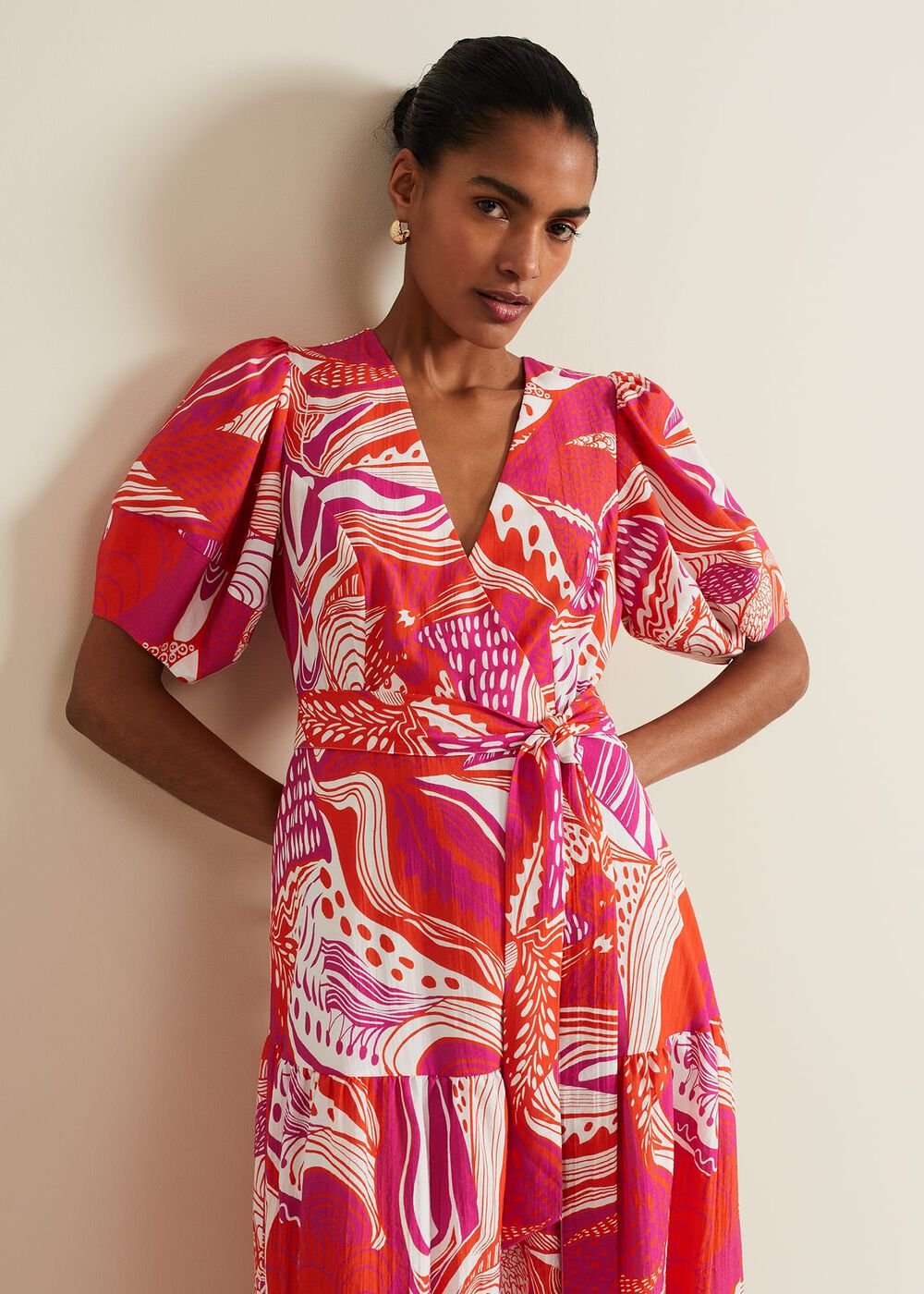 Tilda Red Midi Dress Red