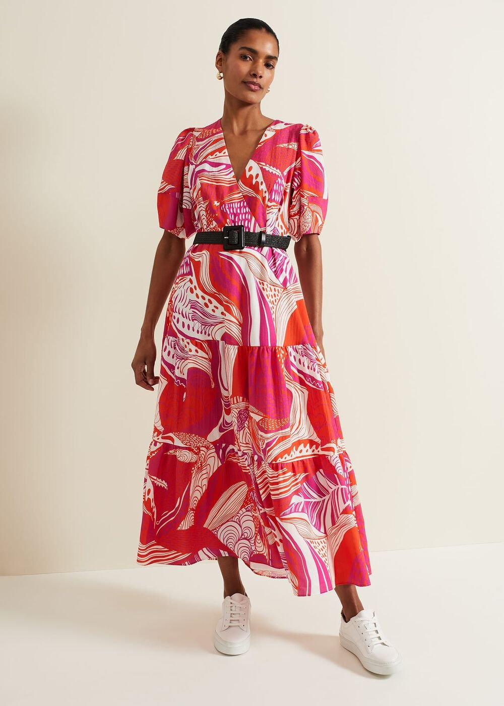 Tilda Red Midi Dress Red