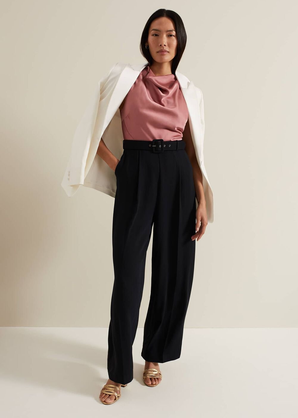 Sabina Satin Wide Leg Jumpsuit Multi-Coloured