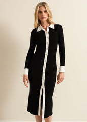 Jennifer Tube Shirt Dress Black/Ivory