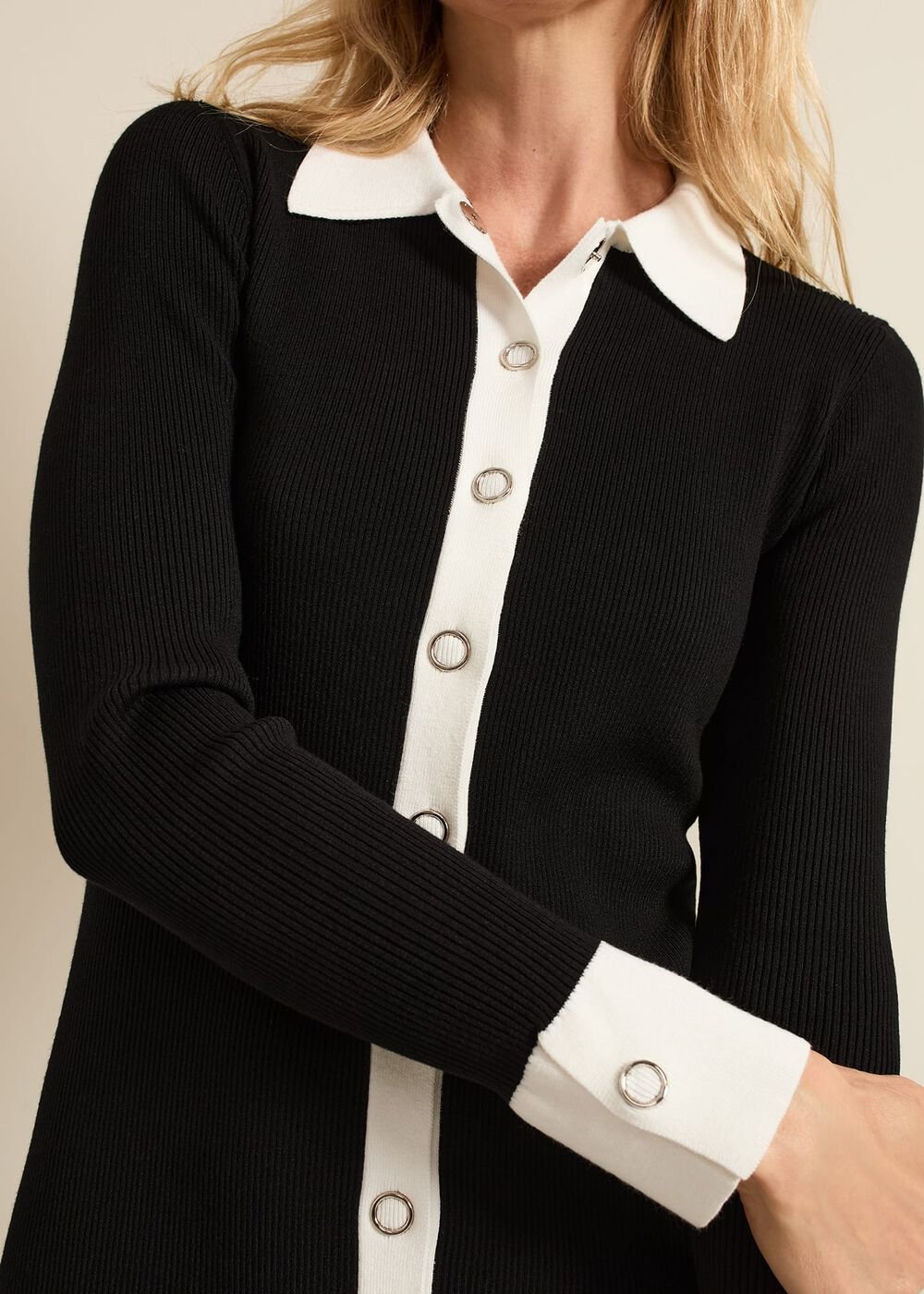Jennifer Tube Shirt Dress Black/Ivory