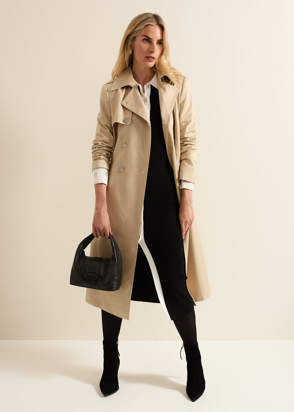 Jennifer Tube Shirt Dress Black/Ivory