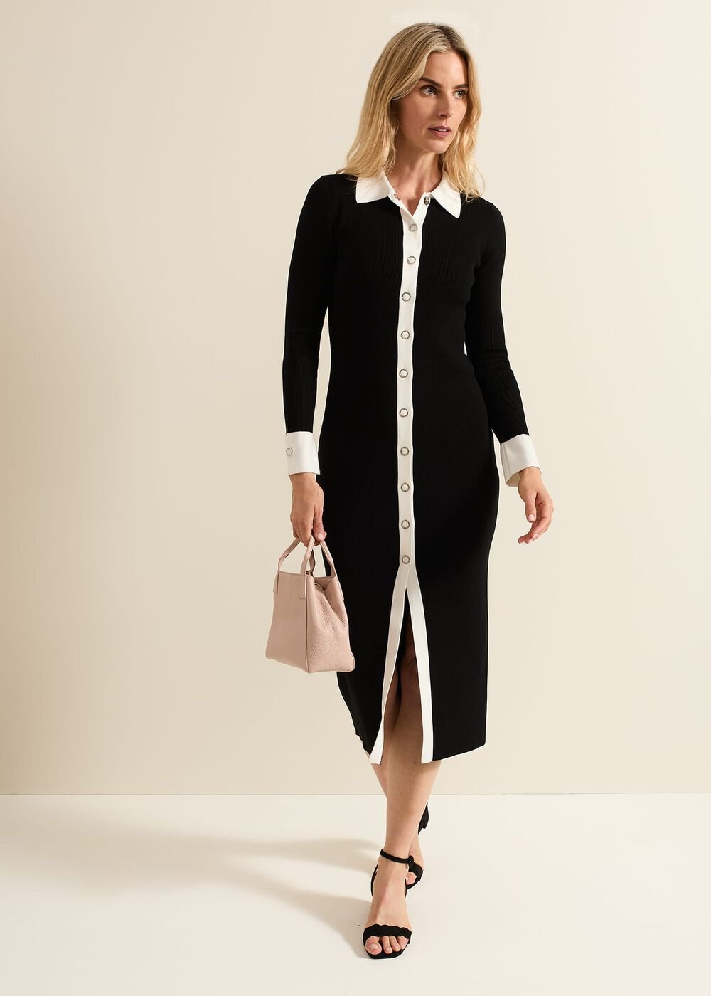 Jennifer Tube Shirt Dress Black/Ivory
