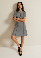 Viola Houndstooth Mini Dress Black Multi