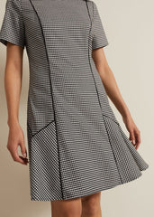 Viola Houndstooth Mini Dress Black Multi