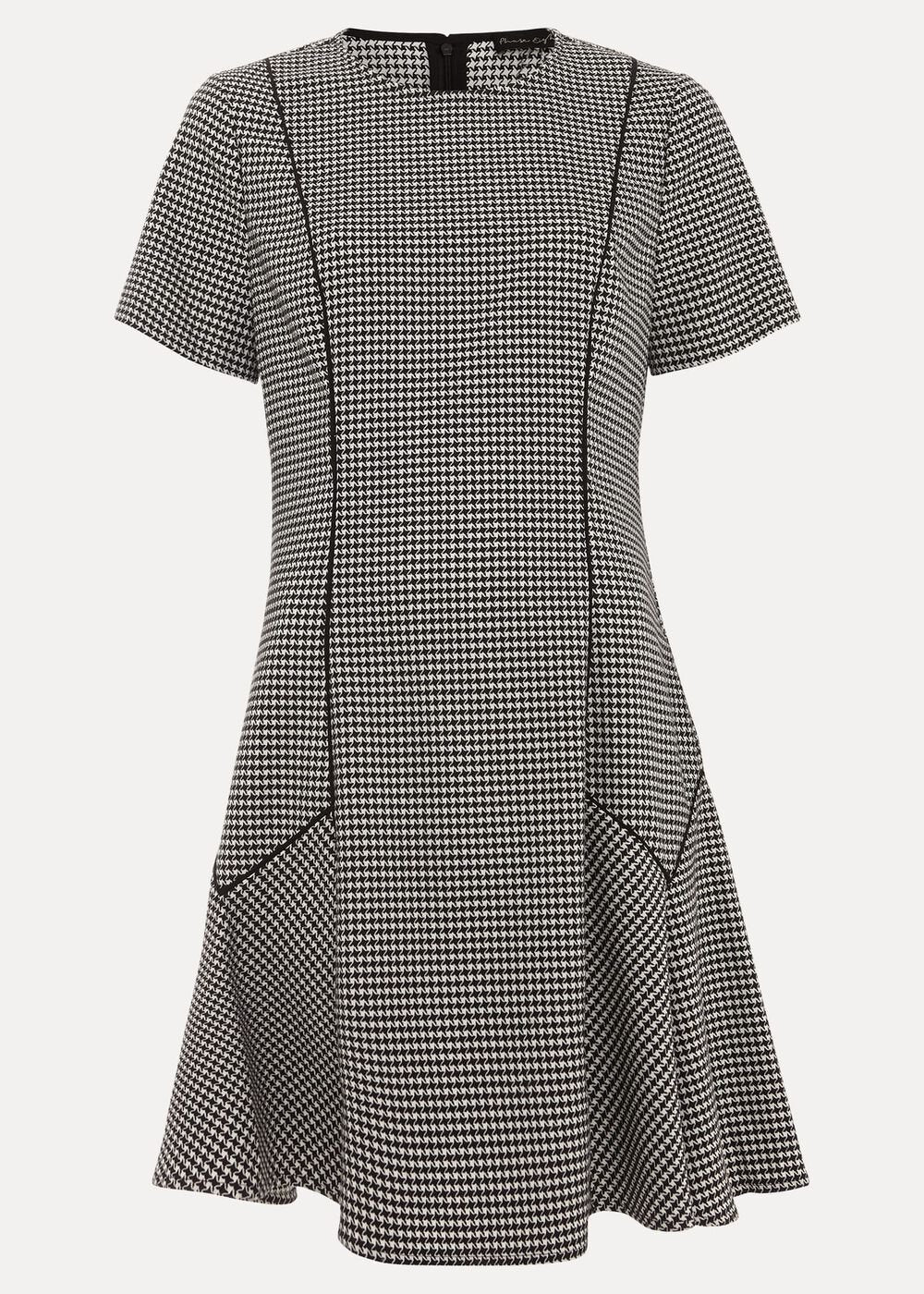Viola Houndstooth Mini Dress Black Multi