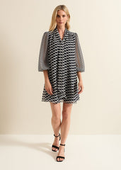 Suki Navy Geo Tunic Mini Dress Navy