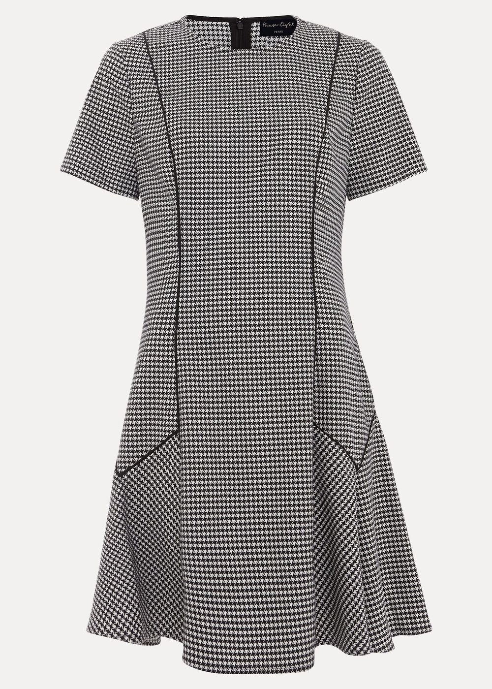 Petite Viola Houndstooth Mini Dress Black Multi