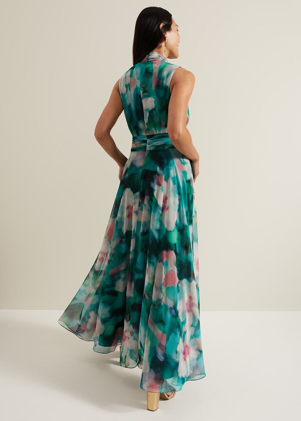 Lucinda Chiffon Print Maxi Dress Multi-Coloured