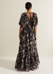 Lesley Multi Coloured Floral Maxi Dress Multi-Coloured