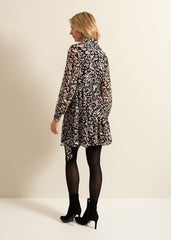 Aisling Black Leopard Swing Dress Black