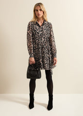 Aisling Black Leopard Swing Dress Black