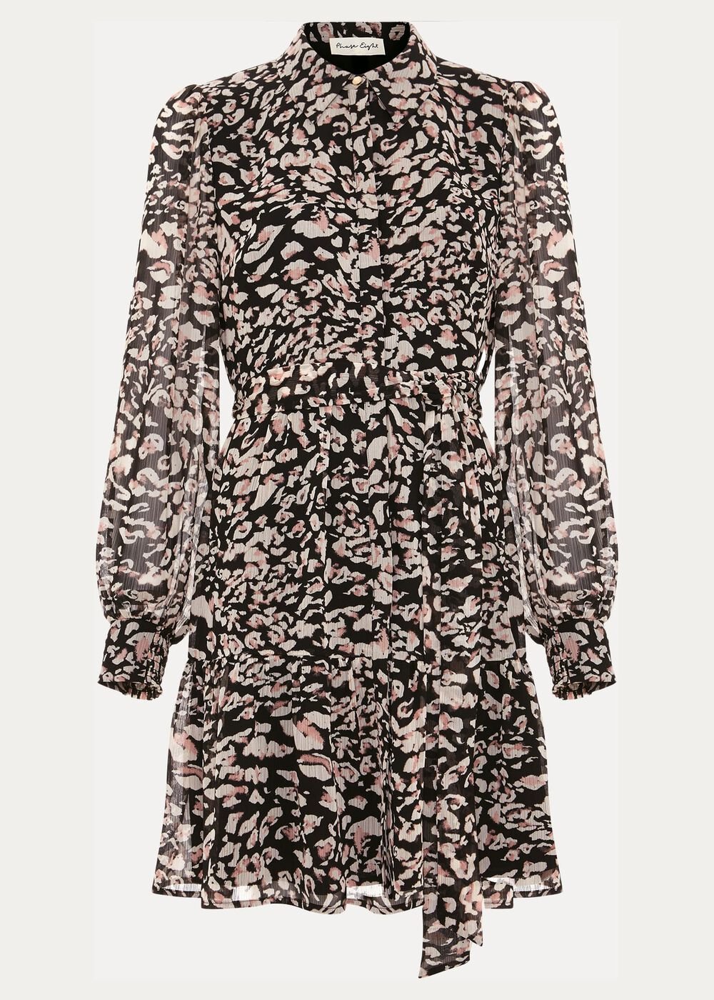 Aisling Black Leopard Swing Dress Black